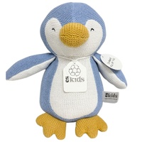 Knitted Musical Penguin - Blue - 22cm