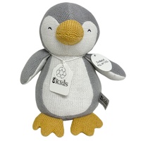 Knitted Musical Penguin - Grey (mustard) - 22cm